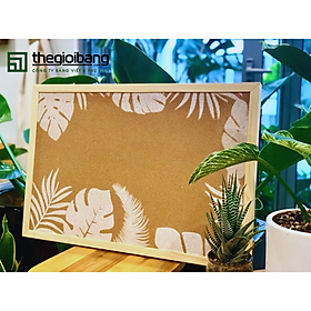 Bảng Ghim Tropical - Bảng Ghim Lie Khung Gỗ In Họa Tiết - Kích Thước 40x60cm, 60x80cm