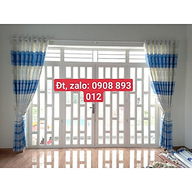 Mua Rèm Cửa Màu Xanh Biển Và Trắng Kem