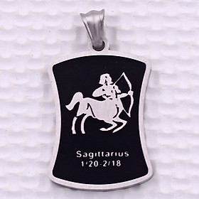 Mặt dây chuyền cung Nhân Mã - Sagittarius inox trắng kèm móc inox trắng, Cung hoàng đạo