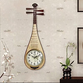 Đồng hồ treo tường cây đàn tì bà phong cách tân cổ điển sang trọng DHTT23 - gỗ cao cấp.