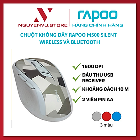 Mua Chuột Không Dây RAPOO M500 Silent Wireless Và Bluetooth - Hàng Chính Hãng