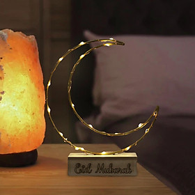 Wooden Moon Star Light Ramadan Eid Mubarak Ornaments for Home Party Supplies