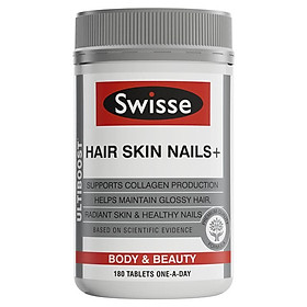 Swisse Ultiboost Hair Skin Nails+ 180 Tablets Exclusive Size