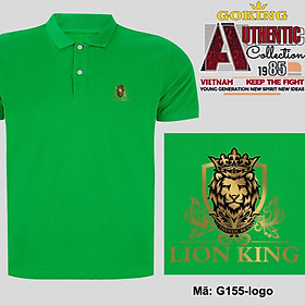 LION KING, mã logo.g155. Áo thun polo cổ bẻ cho nam nữ, form unisex. Áo phông cổ trụ hàng hiệu Goking, quà tặng cao cấp cho gia đình, cặp đôi, doanh nghiệp