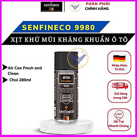 Xịt Khử Khuẩn Khử Mùi Điều Hòa Ô Tô Senfineco 9980 - Aircon Fresh & Clean - 200mlko