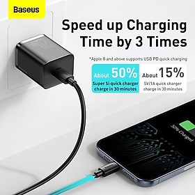 Mua Bộ sạc nhanh 20W USB Type C Baseus Super SI Quick Charger QC3.0 cho iPhone 12 (1C  20W  Chân dẹt) - Hàng chính hãng