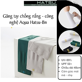 Găng Tay Chống Tia UV 99 BONAS HATSU  Unisex  Công Nghệ Aqua Làm Mát  Bao Tay Đi Nắng Xỏ Ngón  Ống Tay Thể Thao Chống Nóng Loại Dày Tốt - Màu Đen Trơn