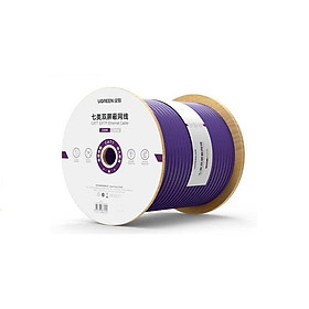 Ugreen UG40320NW125TK 100m OD0.58mm Màu Tím Cat7 Cuộn cáp đồng nguyên chất được bảo vệ kép - HÀNG CHÍNH HÃNG