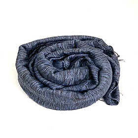 Khăn quàng cổ chất liệu đũi, 100% sợi tơ tằm, màu xám, khăn handmade dùng được cho cả nam và nữ