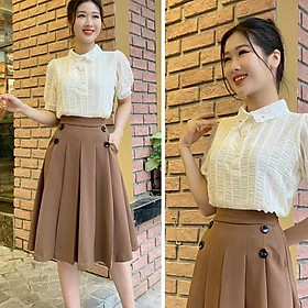 10 kiểu chân váy chữ A Hàn Quốc công sở đơn giản sang trọng
