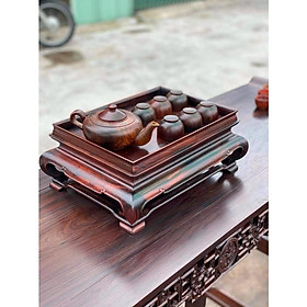 Mua Khay trà gỗ trắc kích thước dài 35 rộng 25 cao 13cm