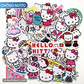 Sticker HELLO KITTY - Dán Trang Trí - Chất Liệu PVC Cán Màng Chất Lượng Cao Chống Nước, Chống Nắng, Không Bong Tróc Phai Màu