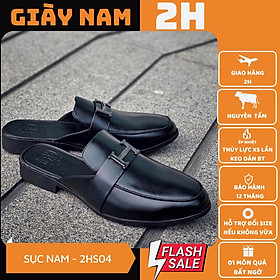 Giày sục nam da Pu nguyên tấm bảo hành 1 năm 2H – S04