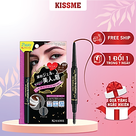 Bút Gel 2 Trong 1 Kẻ Lông Mày Và Mí Mắt Siêu Mịn Chống Trôi Kissme Heavy Rotation Gel Eyebrow Liner