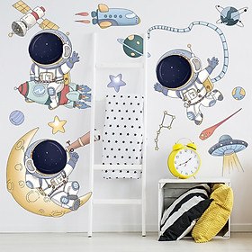 Mua Sticker Giấy Dán Tường Decal Dán tường Tranh Dán Tường Trang Trí Tường Mẫu Bên Ngoài Không Gian Phi Hành Gia ZH93