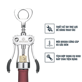 Dụng Cụ Khui Rượu Vang Benchusch - Hàng Chính Hãng - Bạc