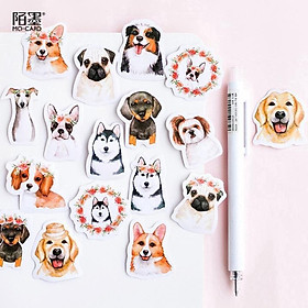 Bộ 45 miếng dán hình cún cưng trang trí DIY độc đáo E84