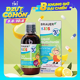Brauer Vitamin Tổng Hợp bổ sung thêm Sắt cho trẻ từ 3 đến 12 tuổi 200ML