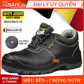 Giày bảo hộ lao động nam Jogger Bestrun S3 da bò, chống đinh/ nước/ trượt Giày công trình, nhà máy, form thể thao- XSAFE