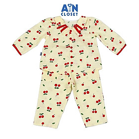 Bộ quần áo Dài bé gái họa tiết Cherry Đỏ Xô sợi tre - AICDBGBXEBI9 - AIN Closet