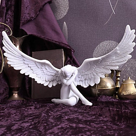 Creative Angel Wing Figures Vintage Vivid 3D Embrace Angel Statue Art Crafts Bedroom Home Office Hotel Desktop Decor Gift