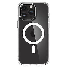 Ốp lưng dành cho iPhone 15 Pro Max SPIGEN Crystal Hybrid MagFit White - Hàng Chính Hãng