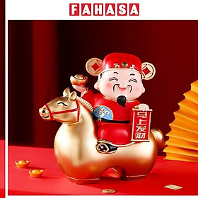 Tượng Thần Tài Cưỡi Ngựa May Mắn - Trang Trí Tết - 17 x 17 x 9 cm - 7082-2