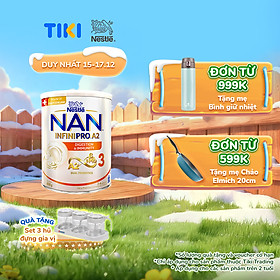 Sữa bột NAN INFINIPRO A2 800g Thụy Sĩ 3 với đạm quý A2 tiêu hóa tốt sau 7 ngày và 6HMO tăng cường đề kháng + Tặng Set 3 hũ nha vị (2 - 6 tuổi)