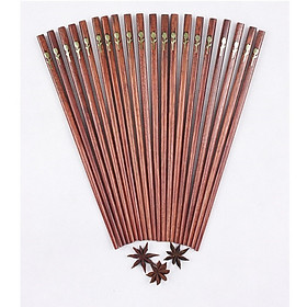 Mua Bộ 10 đôi đũa gỗ Trắc đỏ cao cấp khảm hoa hồng đồng Lâm Nguyên D-009