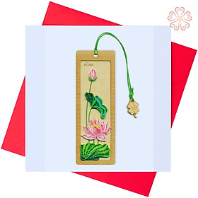 Bookmark Hoa Sen Làm Thủ Công Từ Giấy Xoắn Nghệ Thuật Và Gỗ Veener
