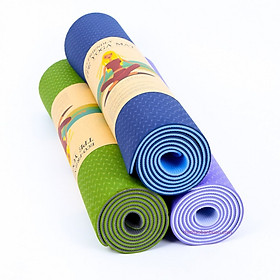 Thảm tập yoga TPE hàng Đài Loan cao cấp 2 lớp tặng kèm túi chống nước