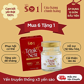 [6 Lọ Yến 70ml ] Yến Số 1 Chưng Sẵn Triple Nest Đường Phèn, YếnThật, Yến Tươi