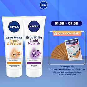 Combo Tinh chất dưỡng thể trắng da NIVEA ngày 180ml & đêm 200ml (88314+89122)