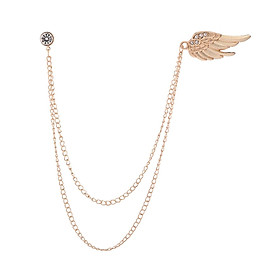 Angel Wing Brooch Pin Hanging Chains Fashion Chain Brooch for Men Suit