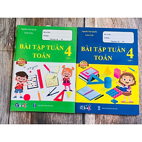 Combo sách - bài tập tuần toán 4 tập 1 + 2