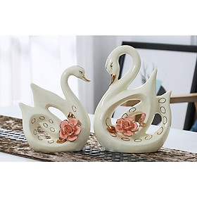 Mua Thiên Nga Trang Trí Cao Cấp Gốm Sứ DHTN008