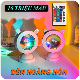 Đèn led hoàng hôn 16 màu Đèn led trang trí sunset rose để bàn mini chụp