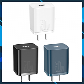 Bộ sạc nhanh 20W USB Type C Baseus Super SI Quick Charger QC3.0 cho iPhone 12 (1C, 20W, Chân dẹt) - Hàng chính hãng