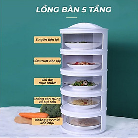 Mua Lồng bàn 5 TẦNG  khay đậy thực phẩm  hộp đựng thức ăn giữ nhiệt   chống bụi  côn trùng đa năng tiện dụng  kích thước 26x26x56cm  gia dụng thông minh