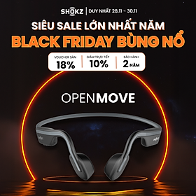 Tai Nghe Bluetooth Thể Thao Truyền Âm Thanh Qua Xương SHOKZ OPEN MOVE S661  - Hàng chính hãng - Pin sử dụng trong 6 tiếng - Kháng nước IP55 - Màu Xám