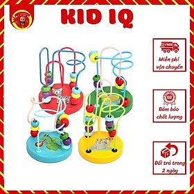 Bộ đồ chơi luồn hạt gỗ tròn rèn luyện kỹ năng khéo léo kiên nhẫn cho bé Kid IQ