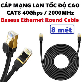 Dây cáp mạng LAN CAT8 kết nối internet tốc độ cao 40Gbps 2000Hz Baseus Ethernet Round Cable _ Hàng chính hãng