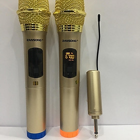 Mua Bộ 2 micro không dây ZANSONG S28 sóng UHF Wireless dành cho Amly   loa kéo loa karaoke - Hỗ trợ các thiết bị có jack cắm 3.5mm và 6.5mm - Hàng Nhập khẩu