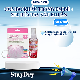 Combo Khẩu Trang Em Bé Staydry Chai Xịt Sát Khuẩn Staydry 70ml