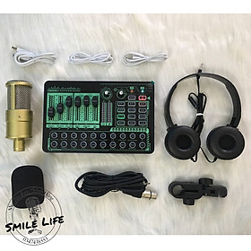 Mua Combo Livestream Thu Âm Mic AQ220 Sound card H9 2021 Bluetooth Tặng Tai nghe chụp