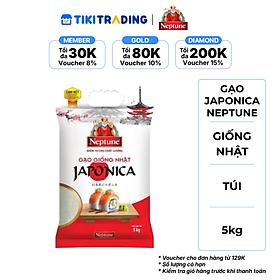Gạo giống Nhật Japonica Nhãn hiệu Neptune 5kg