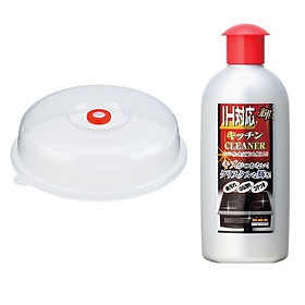 Combo Nắp đậy dùng cho lò vi sóng + Dung dịch tẩy rửa vệ sinh bếp từ cao cấp 300g nội địa Nhật Bản