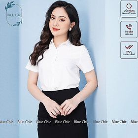 Áo sơ mi Blue Chic ngắn tay nữ chất vải cao cấp sơ mi cộc tay công sở dáng suông form chuẩn tôn dáng