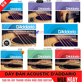 Dây Đàn Guitar Acoustic D'Addario  EPX 26, EJ 13, EJ 16, EZ 910, EZ 920 , EZ 930 Custom Light,1152,80/20Bronze