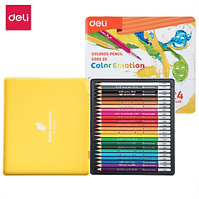 Bút chì màu học sinh hộp sắt Deli 12/24/36 màu/hộp - EC00205/EC00225/EC00235